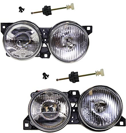 BESTPRICE 2x Hauptscheinwerfer vorne links + rechts H1 DE - Frontscheinwerfer ohne Stellmotor, Kompatibel mit BMW 3 (E30), 3 Cabriolet (E30), 3 Touring (E30)