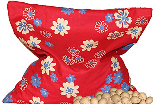 Kirschsteinsäckchen blau/beige kleinen Blümchen