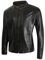 Bestgift Homme Blouson Faux Cuir Fermeture éclair Col Debout Manches Longues Noir X-Large