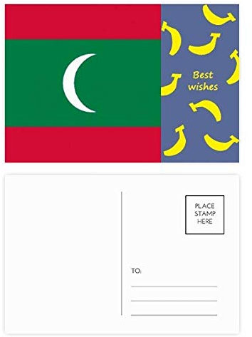 Postkarten-Set Malediven-Nationalflagge Asien Country Banana 20 Stück