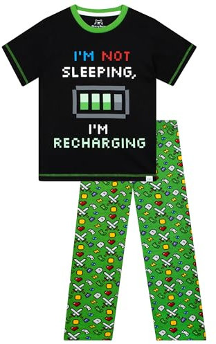 Harry Bear Pyjama Garcon Pyjama Enfant Garcon Gaming | Vert 12-13 Ans