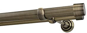 Sento 25/16mm Metall Gardinenstange Vorhangstange 2-läufig Messing Antik Classic 240 cm (4 Stangen 120cm) ALBANA