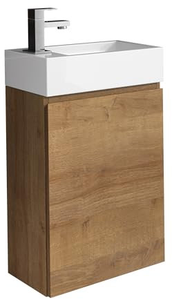 WC Badmöbel Angela 40x22 cm Eiche - Schrank Waschbecken Badezimmer Toilette