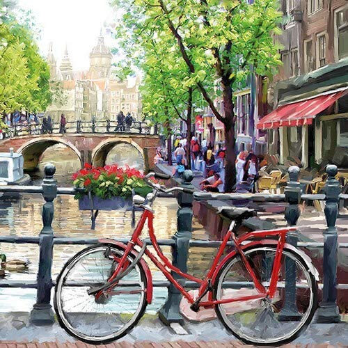 20 Servietten Amsterdam erkunden | Fahrrad | Urlaub | Niederlande 33x33cm