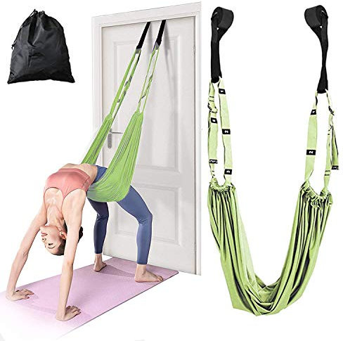 KimDaro Yoga Strap, Cotton, Green, Dance, Safety, 1.54lb