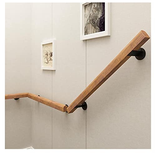 HWF Handlauf Geländer Hölzern Handläufe für Treppen - 2m/3m/3,5m/4m/5m/6m, Innentreppe/Korridor/AußenOut Geländer, Anti-Rutsch Wandhaltestange für Senioren/Kinder, Komplettset (Size : 5m(16ft))