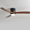 IBalody 36in Indoor Ceiling Fan with LED Light - Black Fan Lights for Living Room & Dining Room - 12W, 6 Gear Wind Speed, Wooden Blades