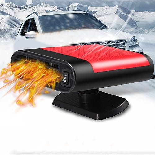 Baceyong Auto Heizlüfter, 150W Auto Heizung Defroster 12V Zigarettenanzünder, 2-In-1 Anti-Beschlag Auto-Heizung Windschutzscheibe Enteiser Elektrisch, Tragbare Mini-Heizung