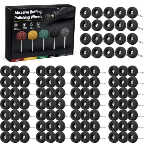 Shineboc 100 Stück 25mm Schleifscheiben Polierscheiben für Dremel | 400 Körnung 3 mm (1/8) Schaft,inkl zum Schleifen und Polieren von Metall, Holz, Radnaben