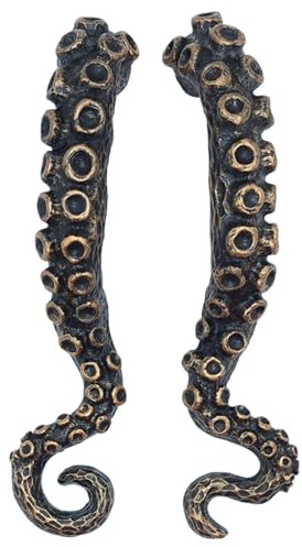 Harz Tentakel Türgriff, Steampunk Türgriff Vintage Octopus Türgriff Harz Handwerk, Retro Cast Pipe Tiere Tentakel Türgriff, Steampunk Meerestiere Griff für Zuhause, Küche,