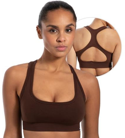 SMILODOX Sport BH Damen Louisa, Blickdicht Rutschfestes Sport Bra, Seamless Gerippter Stoff Crop Top, Shaped Fit ärmelloses Oberteil, Atmungsaktives Yoga Tank Top für Fitness, Gym & Alltag