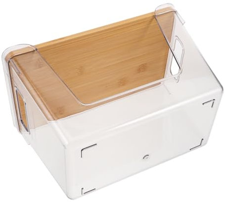 CAXUSD Bamboo Trash Bag Dispenser Holder Large Storage Boxes Lids for Laundry Home Office