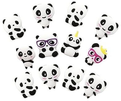 KOMBIUDA 12 Pezzi Anelli Panda Pvc Colorati Per Bambini Anelli Dita Party Compleanno Bambina Decorazioni Regali Anello Festa Gioielli