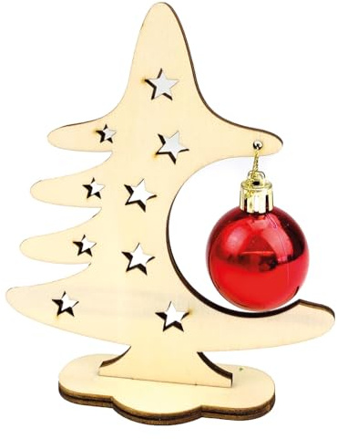 Beleduc Holz Weihnachtsbaum Bastelset mit Weihnachtskugel - kreatives Spielzeug