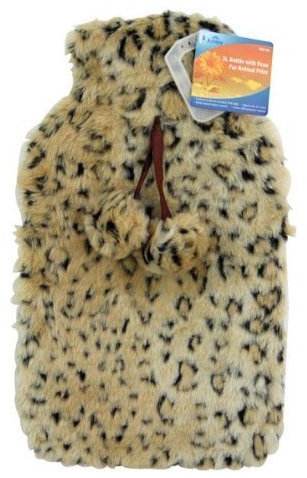 Blackspur Adults 2 Litre Animal Print Faux Fur Hot Water Bottle Cover HW154