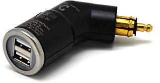 Cliff Top Doppel-USB-Ladegerät für das Motorrad, Anschluss: DIN/Hella, geeignet für das Handy, GPS, Satellitennavigation