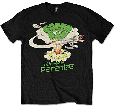 Green Day Men's Welcome to Paradise Short Sleeve T-Shirt, Black, X-Large