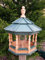 Amish Pavillon für Vögel, handgefertigt, mittelgroß, Zedernholz / grünes Dach
