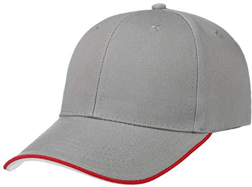 Hutshopping Zoom Piping Sandwich Basecap Cap Baseballcap Curved Brim Kappe Käppi Baseballkappe (One Size - grau)
