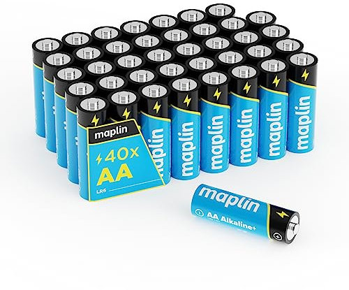 Maplin 40x AA LR6 1.5V Alkaline Batteries 10 Year Shelf Life High Performance