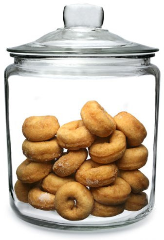 Utopia Large Rustic Italian Biscotti Jar, 3.8 Ltr, Glass, Push Top, Air Tight, Shatterproof