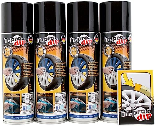 In.Pro.Dip Sprühfolie blau (4x 300ml) für z.B. Stahl- und Alufelgen