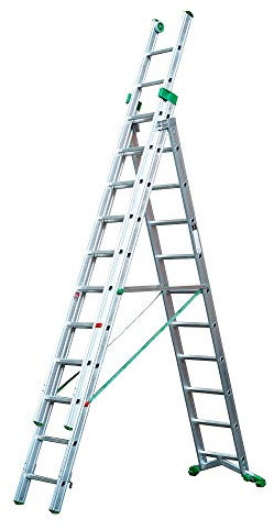 TB Davies EN 131 Industrial 3.5m Aluminium Combination Ladder-Reach high Ceilings, Multi-Purpose Ladder, Tough Italian Design, Made in Italy