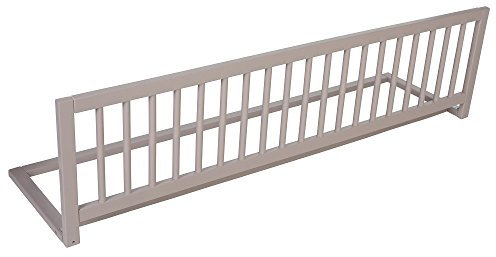 Safetots Extra Breiter Holzbettschutz, Grau, 38cm hoch x 140cm breit, Bettgitter, Sicheres Kinderbettgeländer, Vormontiert, Einfache Installation