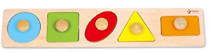 noppenpuzzels - Classic World Houten Noppenpuzzel Vormen, 5st. (1 TOYS)
