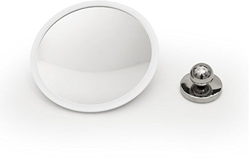 bosign Detachable Make-up Mirror X10. AirMirror Plus. Hidden Suction Cup Fitting. Magnetic Fastener. White. ø 16,5 cm, 3 cm Depth. Glass. Silicone