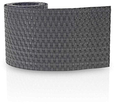 Sichtschutzstreifen Zaun 255 cm x 19 cm - Sichtschutz Zaunfolie PE-Rattan Sichtschutz Zaunblende Sichtschutzstreifen für Metall und Gittermattenzaun - Anthrazit