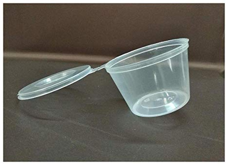 Plastic 100ml Hinged Lid Deli/Sauce Pot (50)