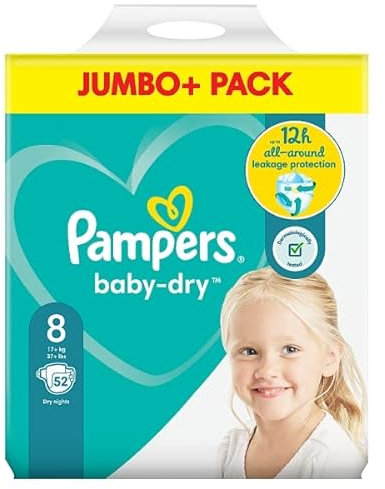 Pampers Größe 8 Baby Jumbo Dry + 52 Stück