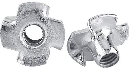 Tuerca en T de 4 Garras Tuerca en T de Madera de Cuatro Puntas Herramienta de Reparación de Sujetadores de Tuercas en T Acero Galvanizado para Muebles de Carpintería (50 piezas M3)