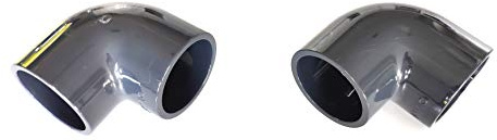 Lot de 2 Coudes PVC Pression 90° / 63mm intérieur F/F PN16 / Piscine et arrosage / 63 mm Manchon