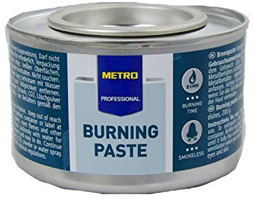 Metro 6X 200g Brennpaste 3 Stunden Brenngel Qualitätsprodukt für Speisenwärmer Chafingdish Gastrobedarf