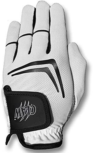 CaddyDaddy Claw Golf Gloves for Men | Flex-Mesh Design for Cool Ventilation | Lasts 3-5 Times Longer Than Leather | Silicone-Web Coating for Maximum Grip | 100% Machine-Washable | White | LH-Large