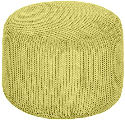 Loft 25 Sitzsack Fußhocker Round Bubble | Indoor Wohnzimmer Beinstütze | Ergonomisch Gestalteter Sitzpuff | Ultra bequem und Langlebig (Kalk)