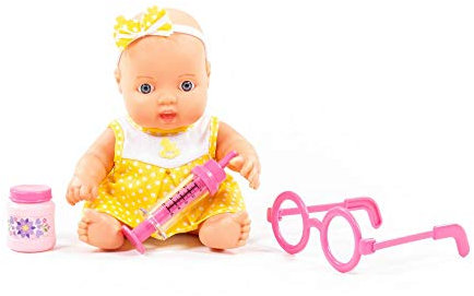 Babypuppe Puppe 24 cm m. Arzt Doktor Medizin Zubehör 3-TLG. Kinder Spielzeug +3J