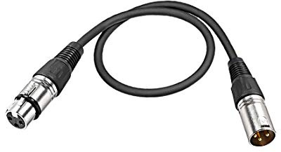 N/D Kabel XLR männlich auf XLR weiblich für Mikrofon, Kamera, Video, Mischpult, Tonerkarte, silberfarben, XLR-Line, Schwarz, 0,5 m
