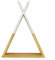 Puckdaddy Wandregal Hugo im Tipi-Design, Natur & Weiß, Dekoratives Regal für Baby- und Kinderzimmer, 34,5x9,5x55 cm