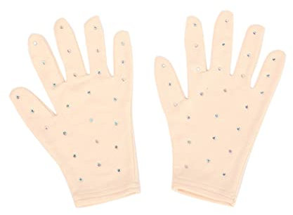 kawehiop Damenmode Eiskunstlauf Handgelenk Handschuhe Atmungsaktive Sonnenschutz Fäustlinge Waschbare Kristall Handschuhe Schnell trocknend Fahren, Hautfarbe, S