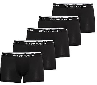 TOM TAILOR Boxershorts Herren 5er Pack Unterhosen – Herrenunterwäsche Gr. S - 3XL (schwarz-dunkel) 5