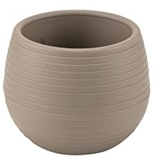 Lot de 6 pots de fleurs en taupe résistants aux UV - 1 l - Moka avec drainage - 10 cm