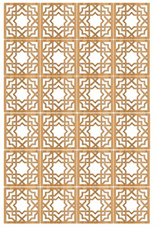 YJEUZCD Hängender Raumteiler, Durchbrochene Arbeiten Holz Kunststoff Wohnbereich Trennwände Panel Screen, Arbeitszimmer Hotel Büro Farbecht Dekoration Paravent, 29cm (Farbe : Braun, Größe : 50pcs)