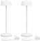 Klighten 2 Pezzi Led Lampada da Tavolo senza fili Dimmerabile, Touch Control Led Alluminio Ricaricabile Lampada da Scrivania Batteria, con Base di Ricarica Contatt, 3000K, Impermeabile IP54, Bianco