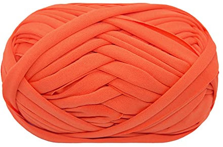 T-Shirt Strickgarn, Häkelgarn für Sommer, Basteln, Tasche, Decke, Kissen, Häkelprojekte, 100g (#28 Koralle)