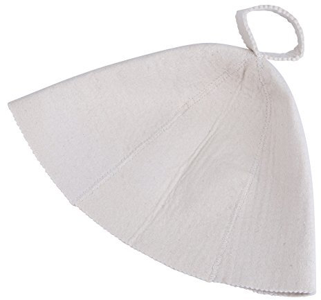 Biitfuu Chapeau de Sauna en Feutre d'agneau, Chapeau de Sauna Naturel Original, Accessoires de Sauna, Bague de Chapeau de Sauna