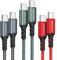 Câble USB C vers USB C 60W PD Cable Charge Rapide Nylon Tressé Câble USB Type C Compatible avec Galaxy S21 S20 S10 S9,Note 10 9,Huawei P30 P20 P10 Mate30,Google Pixel-2M