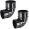 Pipestation 68mm Round Gutter Pipe Fittings – 2 Pack | Guttering Downpipe Connector Fittings for Rainwater | Plastic Down Pipe Drain Gutters Drainage compatible with Floplast (92.5 Degree Offset Bend)